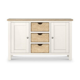 Farro Basket Coconut Large Sideboard With Washed Oak Top - Fully Assembled - By Roseland Furniture - thumbnail 3
