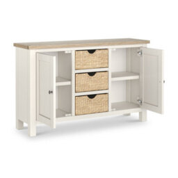 Farro Basket Coconut Large Sideboard With Washed Oak Top - Fully Assembled - By Roseland Furniture - thumbnail 5
