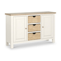 Farro Basket Coconut Large Sideboard With Washed Oak Top - Fully Assembled - By Roseland Furniture - thumbnail 7