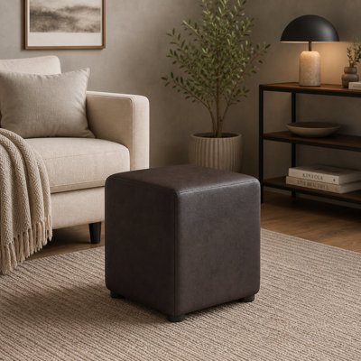 Italian Leather Cube Seating Italian Leather - Dark Brown - image 1