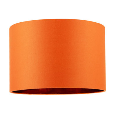 Happy Homewares Contemporary Vivid Orange Cotton 12 Table Base Or Pendant Lamp Shade - image 1