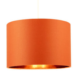 Happy Homewares Contemporary Vivid Orange Cotton 12 Table Base Or Pendant Lamp Shade - thumbnail 2