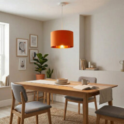 Happy Homewares Contemporary Vivid Orange Cotton 12 Table Base Or Pendant Lamp Shade - thumbnail 7