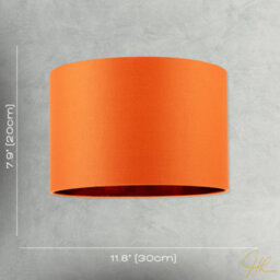 Happy Homewares Contemporary Vivid Orange Cotton 12 Table Base Or Pendant Lamp Shade - thumbnail 8