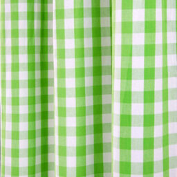 Homescapes Cotton Green Block Check Gingham Eyelet Curtains 137 X 228 Cm - thumbnail 4