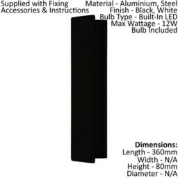 Adjustable Black Aluminium Led Wall Light With 12W Bulb Included - thumbnail 2