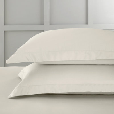 Bianca 400 Thread Count Cotton Sateen Oxford Pillowcase Pair Oyster - image 1