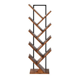 Levede 9 Tier Wooden Bookshelf Tree Bookcase Display Storage Rack Shelves - thumbnail 3