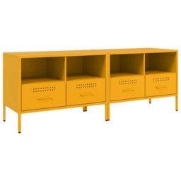 Berkfield Tv Cabinets 2 Pcs Mustard Yellow 68X39X50.5 Cm Steel - thumbnail 2