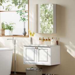 Homcom Wall Mounted Bathroom Mirror Storage Cabinet W/ Door Adjustable Shelf - thumbnail 9