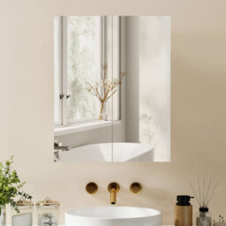Homcom Wall Mounted Bathroom Mirror Storage Cabinet W/ Door Adjustable Shelf - thumbnail 8