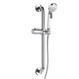 Croydex White Chrome Effect Shower Riser Rail Kit