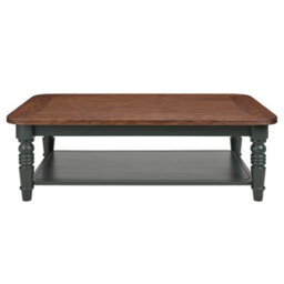 Statement Furniture Queensbury Coffee Table With Oak Top In Bottle Green - thumbnail 5