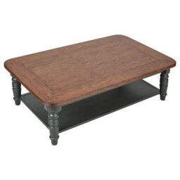 Statement Furniture Queensbury Coffee Table With Oak Top In Bottle Green - thumbnail 3