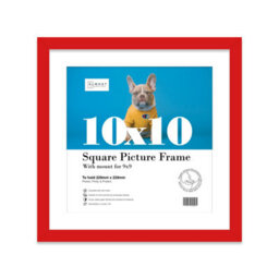 "10X10"" Red Picture Frame - 10X10"" Square Frame With 9X9"" Mount For 10X10""/9X9"" Pictures Moderrn Style Thin Edge, 1 Pack" - thumbnail 1