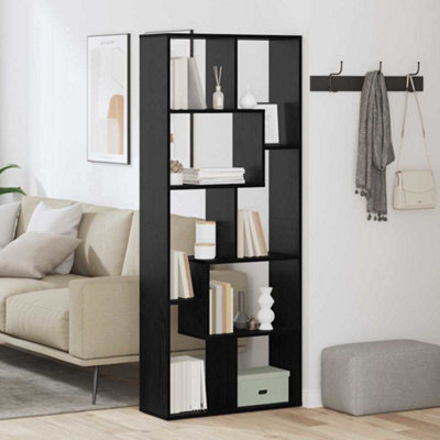Berkfield Room Divider Bookcase Black Oak 67X25X161.5 Cm Engineered Wood - image 1