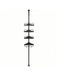 LEDREM Shower Corner Shelf, 4-Tier Bathroom Shower Shelf, 85-305 Cm Adjustable Shower Caddies, Bathroom Organiser, Black - thumbnail 8