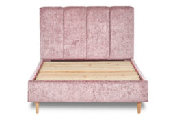 Divan Base Direct Zen Fabric Bed With Fluted Headboard Panels Bed Base Only 6Ft Super King- Pavia Powder - thumbnail 3