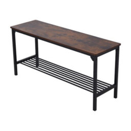 Living And Home Dining Table Set For 4 Industural Brown Metal Framed Wooden Table And Chair Set - thumbnail 6