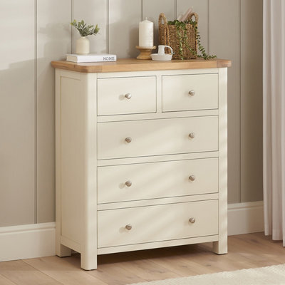 The Furniture Market Marbury Cream Painted 2 Over 3 Drawer Chest - image 1
