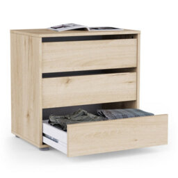 FurniComp LTD Furnicomp Dallas Universal 3 Drawers Royal Oak 60Cm Internal Chest Of Drawers For Wardrobes - thumbnail 4