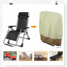 Garden Chair Protective Cover - Folding Oxford Tarpaulin For Hanging Relaxing Chair, With Storage Bag, Beige And Brown, 1 Piece - thumbnail 5