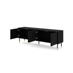 Arte Bold Black Woody Tv Cabinet 180Cm - Sleek Storage With Modern Edge - thumbnail 2