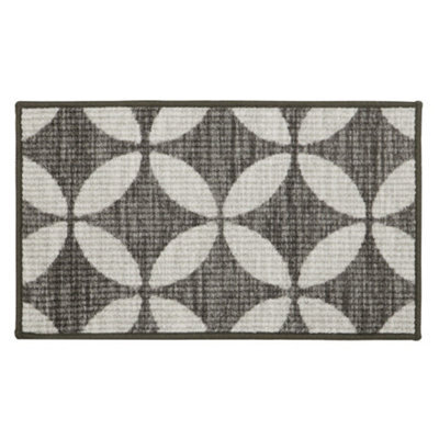 Jvl Fiora Machine Washable Door Mat, 44 X 75 Cm, Pewter - image 1
