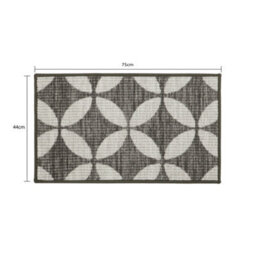 Jvl Fiora Machine Washable Door Mat, 44 X 75 Cm, Pewter - thumbnail 3