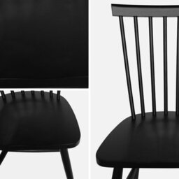 Sweeek - Pair Of Wooden Dining Chairs Black 49X44X90 Cm - Romie - thumbnail 4