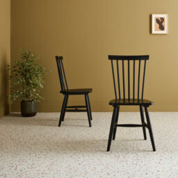 Sweeek - Pair Of Wooden Dining Chairs Black 49X44X90 Cm - Romie - thumbnail 6
