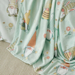 Catherine Lansfield Spring Gonks Cosy Fleece Oversized 130X170Cm Blanket Throw Mint Green - thumbnail 3