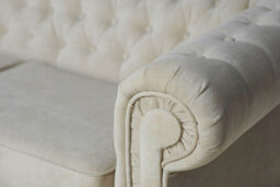 Chesterfield Style Venus Cream Fabric 3+2 Seater Sofa Set - thumbnail 5