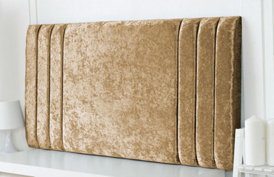 "Slumbre Rio Crushed Velvet 4Ft6 Double 20"" Headboard - Gold"