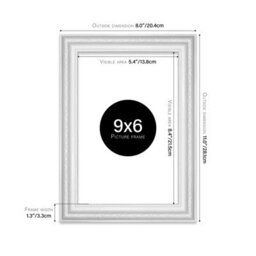 9X6 White Ornate Picture Frame (22.9 X 15.2Cm) Poster, Photo, Artwork, Gallery Wall Or Print - thumbnail 2