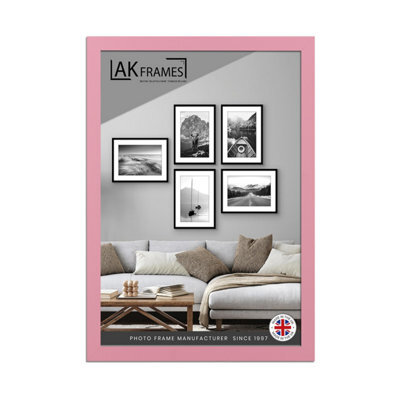 "AK Frames Sleek 14X10"" Pastel Pink Thin Modern Picture Frame - Slim And Design For Posters, Prints And Photos - Elegant Wall Frame Decor" - image 1