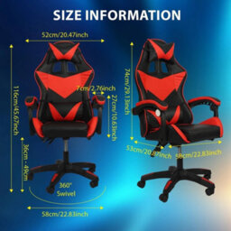 Ergonomic Adjustable Gaming Desk Tilt Chair Swivel Lumbar Support Office Home - thumbnail 2