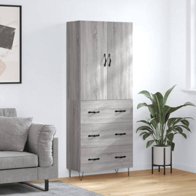 Berkfield Highboard Grey Sonoma 69.5X34X180 Cm Engineered Wood - image 1