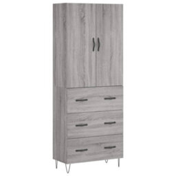 Berkfield Highboard Grey Sonoma 69.5X34X180 Cm Engineered Wood - thumbnail 2