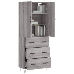 Berkfield Highboard Grey Sonoma 69.5X34X180 Cm Engineered Wood - thumbnail 3