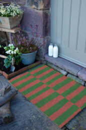 Artsy Doormats Pink & Green Half Stripes Doormat (90 X 60Cm) - thumbnail 3