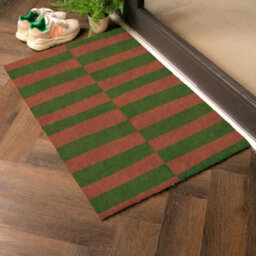 Artsy Doormats Pink & Green Half Stripes Doormat (90 X 60Cm) - thumbnail 2
