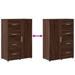 Berkfield Sideboard Brown Oak 60X31X84 Cm Engineered Wood - thumbnail 9
