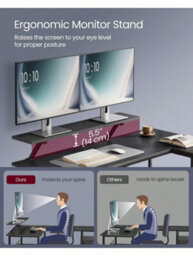 Songmics Vasagle L-Shaped Desk With 2 Spacious Drawers,gaming Desk With Monitor Stand,computer Desk With Adjustable Storage Shelf - thumbnail 6