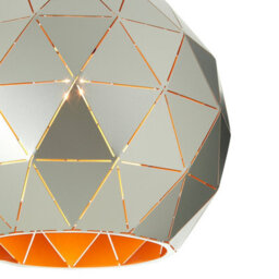 Orsina Silver Finish Pendant Light, Modern Geometric Ceiling Light With Gold Interior, Durable Iron Construction - thumbnail 5