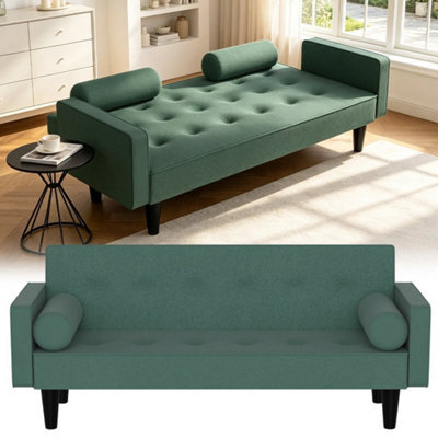 Click Clack Sofa Bed 3 Seater Double Guest Bed Linen Sleeper Folding Futon Couch - image 1