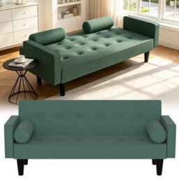 Click Clack Sofa Bed 3 Seater Double Guest Bed Linen Sleeper Folding Futon Couch - thumbnail 1