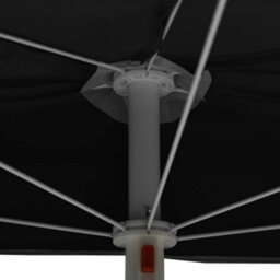 Berkfield Durable Garden Half Parasol With Pole 180X90 Cm Black - thumbnail 7