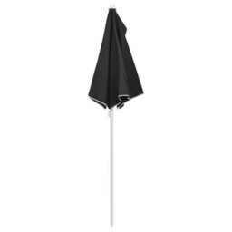 Berkfield Durable Garden Half Parasol With Pole 180X90 Cm Black - thumbnail 6