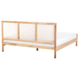 Beliani Bed Pine Wood Salernas 180 X 200 Cm (Eu Super King) Light Brown - thumbnail 5